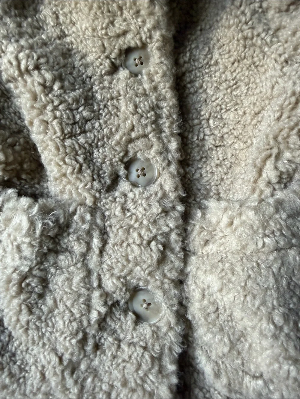 Cat & Jack Plush Sherpa Button Coat in Light Tan